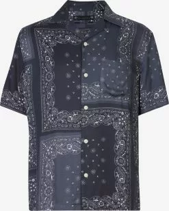 AllSaints Chemises Décontractées Coupe Regular Chemise TIKAL Homme Noir