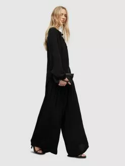 AllSaints Pantalons à Pinces Wide Leg Pantalon à Pince HEZZY Femme Noir -AllSaints Magasin D'usine c5b05a4c3bbcd873ea66e1d69551c7bd