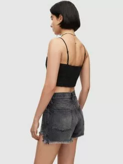 AllSaints Crop Tops Haut WHITLEY Femme Noir -AllSaints Magasin D'usine c6f2bca5d33ccefa91a9bd13397feba6