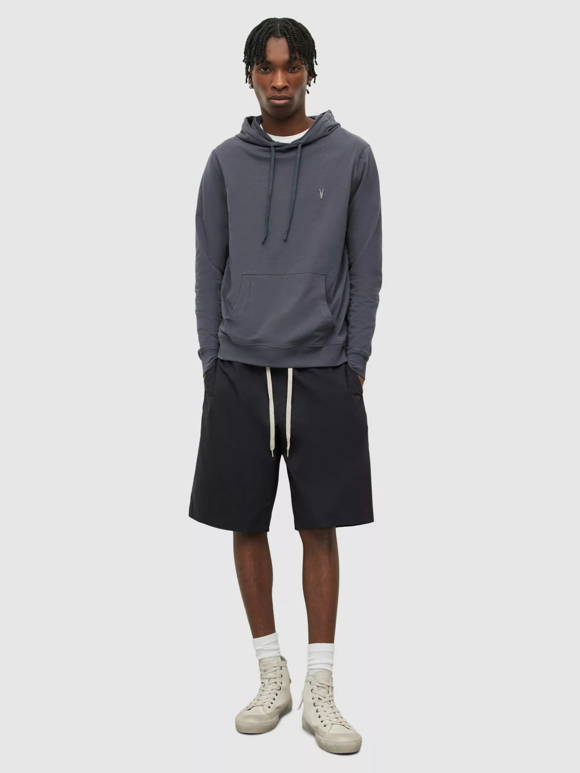 AllSaints Sweats à Capuche Sweat-shirt Homme Bleu-gris 7 AllSaints Sweats à Capuche Sweat-shirt Homme Bleu-gris – Image 5