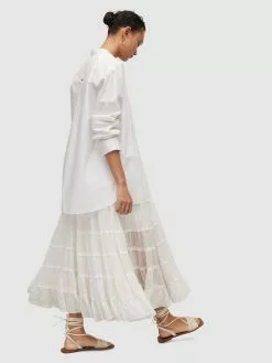 AllSaints Jupes Longues Jupe EVA Femme Blanc -AllSaints Magasin D'usine ca6e304459ce5c3df07937fe4998fc14