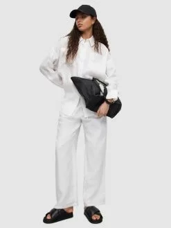 AllSaints Chemisiers Chemisier INEZ Femme Blanc Cassé -AllSaints Magasin D'usine cc266e1f4ab6783c57d81060f6a27754