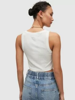 AllSaints Crop Tops Haut RINA Femme Blanc -AllSaints Magasin D'usine ce74a8c1904b46620b89ccd3730a1cc8