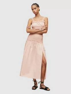 AllSaints Jupes Longues Jupe ALEX Femme Poudre -AllSaints Magasin D'usine ceda8b4e1a9179e906516cc09eba44e3