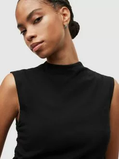 AllSaints Crop Tops Haut BETA Femme Noir -AllSaints Magasin D'usine d22fbd2343f0140aa9548f467e721cb2