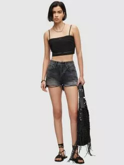 AllSaints Crop Tops Haut WHITLEY Femme Noir -AllSaints Magasin D'usine d66c8e274d33d4dfefb286320c106165