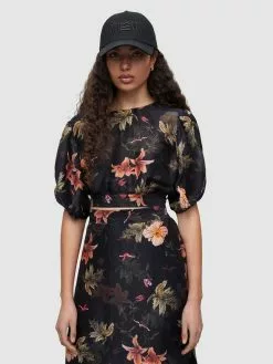 AllSaints Blouses à Manches Courtes Chemisier Femme Noir -AllSaints Magasin D'usine d722bb41598827053adfc8ca3841785f