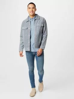 AllSaints Vestes De Mi-saison Veste Mi-saison CASTLEFORD Homme Bleu Clair -AllSaints Magasin D'usine e1d932e82db294ee22d48bbac19c167f