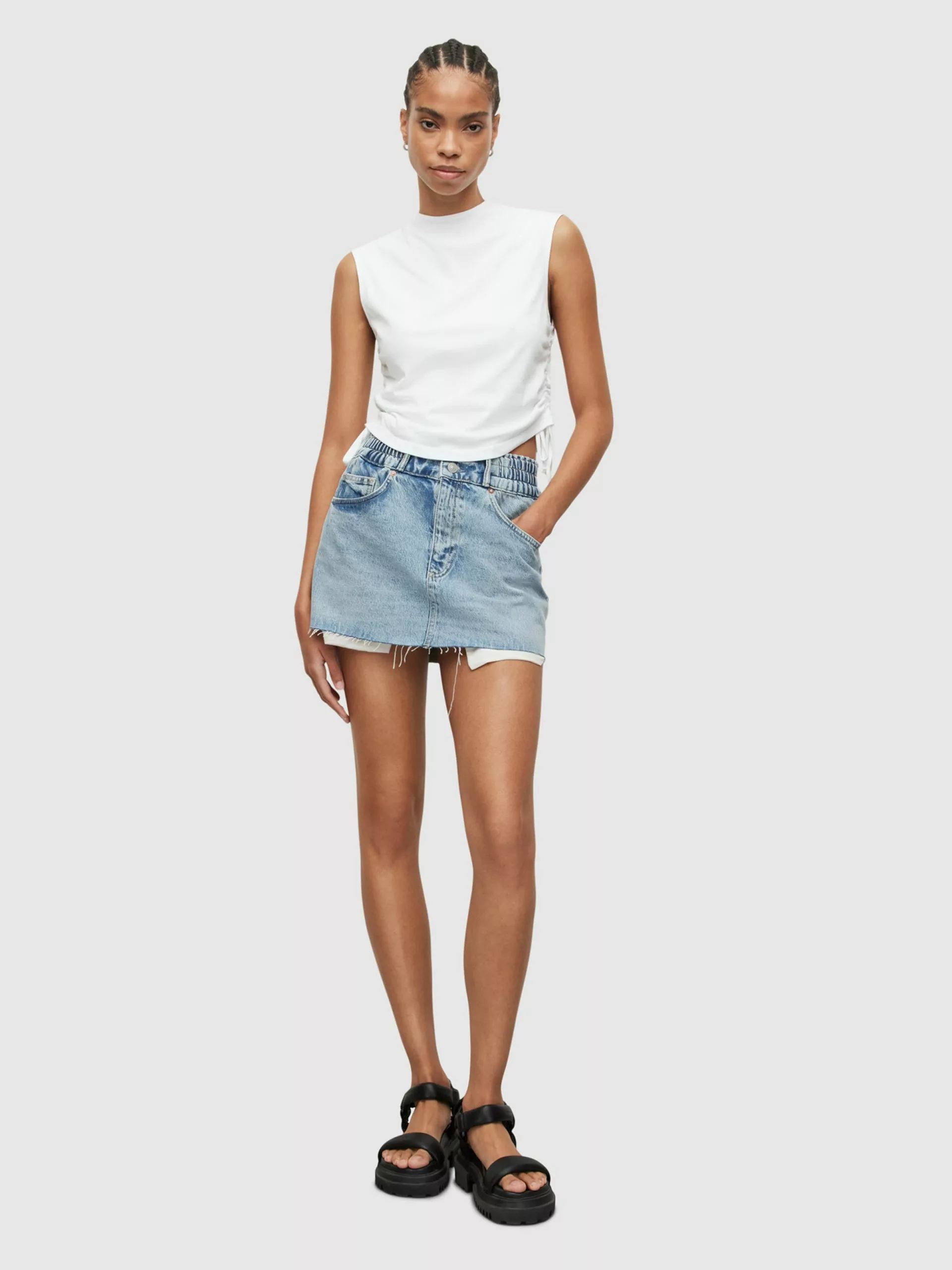 AllSaints Crop Tops Haut BETA Femme Blanc 4 AllSaints Crop Tops Haut BETA Femme Blanc – Image 2