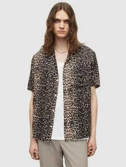 AllSaints Chemises Décontractées Coupe Regular Chemise FELINE Homme Taupe -AllSaints Magasin D'usine e28f6129dea5c02ac85ef13c8fc1c374