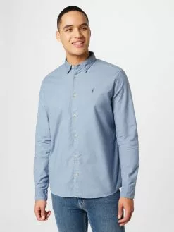 AllSaints Chemises Décontractées Coupe Regular Chemise HERMOSA Homme Bleu Clair -AllSaints Magasin D'usine e3d80d5c4e4fd784e312a8735b9fb735