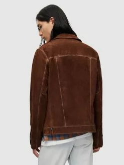 AllSaints Vestes En Cuir Veste Mi-saison MILO Homme Marron -AllSaints Magasin D'usine e426cf016161861deb548e8f45b38a58