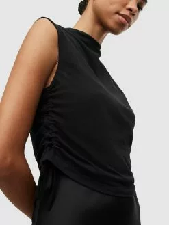 AllSaints Crop Tops Haut BETA Femme Noir -AllSaints Magasin D'usine e850226acd913c186ddd3dc86451faaf