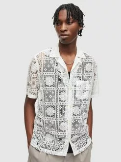 AllSaints Chemises Décontractées Coupe Regular Chemise LONGA Homme Blanc -AllSaints Magasin D'usine ea8969f9158373671c6bc7c0c4648988