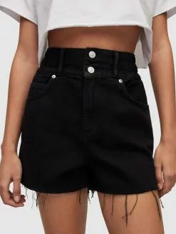 AllSaints Shorts En Jean Regular Jean HAILEY Femme Noir -AllSaints Magasin D'usine ed215dfd6f638789afdd269905c0f057