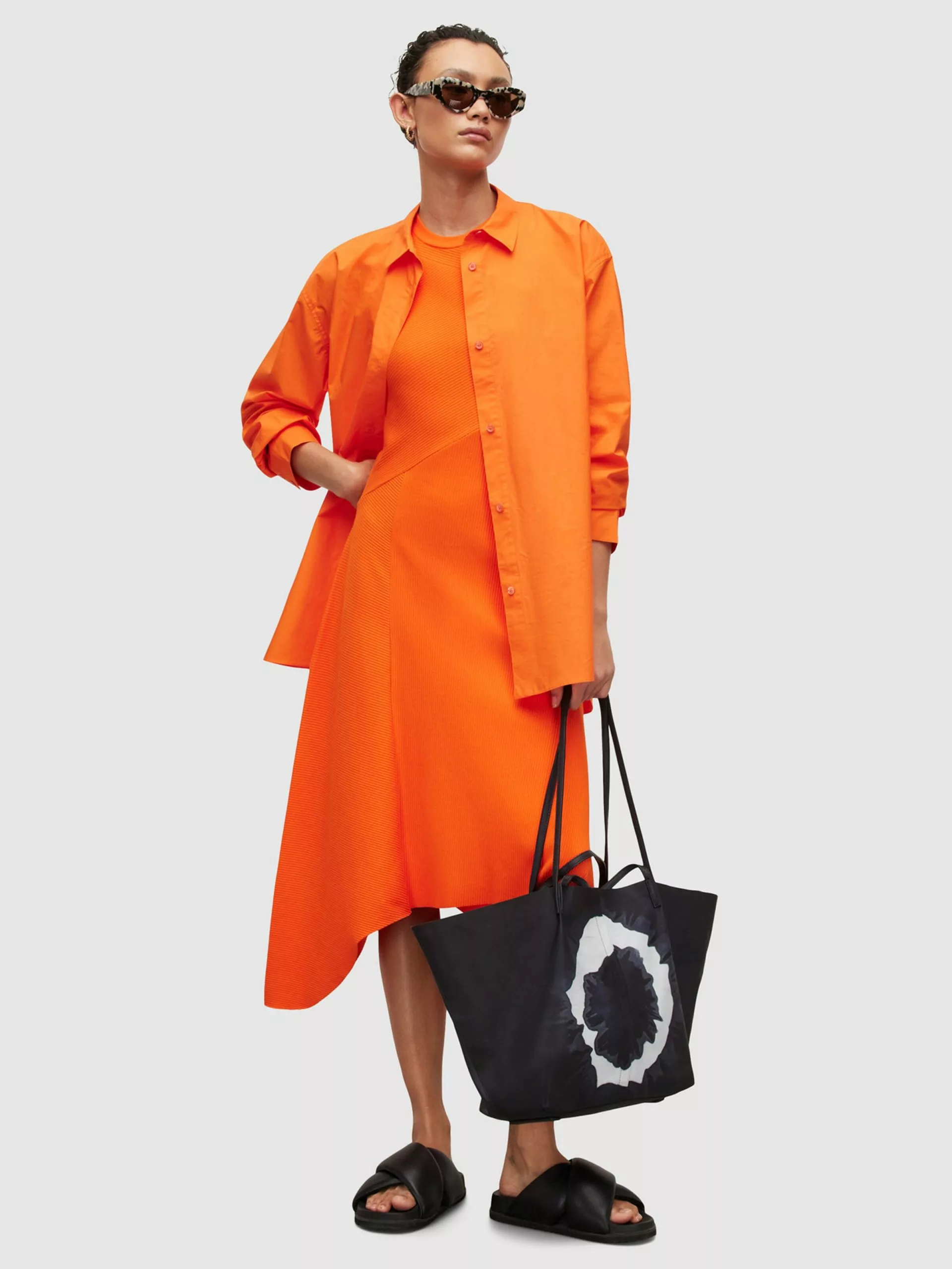 AllSaints Robes Midi Robe GIA Femme Orange 9 AllSaints Robes Midi Robe GIA Femme Orange – Image 7