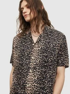 AllSaints Chemises Décontractées Coupe Regular Chemise FELINE Homme Taupe -AllSaints Magasin D'usine f918cef37139e1c0bc1f6200f7dfe107