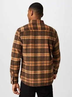 AllSaints Chemises à Carreaux Coupe Regular Chemise VALDALE Homme Marron / Caramel / Noisette -AllSaints Magasin D'usine fb804f1599a91cb74c40776d3e92db0c