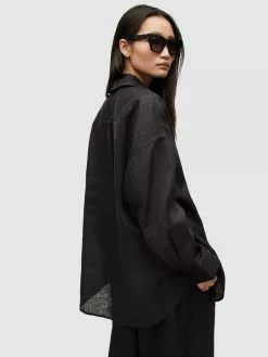 AllSaints Chemisiers Chemisier INEZ Femme Noir -AllSaints Magasin D'usine fc5bdaf5058400c5f984ddc9c6c42c43