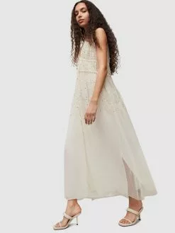 AllSaints Robes Longues Robe ROBYN Femme Beige -AllSaints Magasin D'usine fdae1143f0bd438e1fdaeab6ebbde446